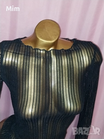 S Черна прозрачна блуза и пола на три волана, снимка 6 - Поли - 52668390