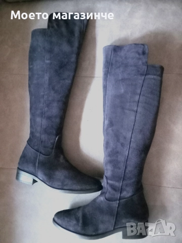 Дамски велурени чизми (ботуши) Gido – тъмносини, № 38, снимка 3 - Дамски ботуши - 52113639