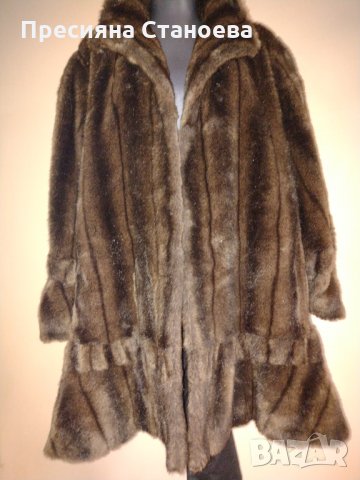 Tissavel Франция Sears изкуствена кожа кафяво палто, снимка 2 - Палта, манта - 34401453