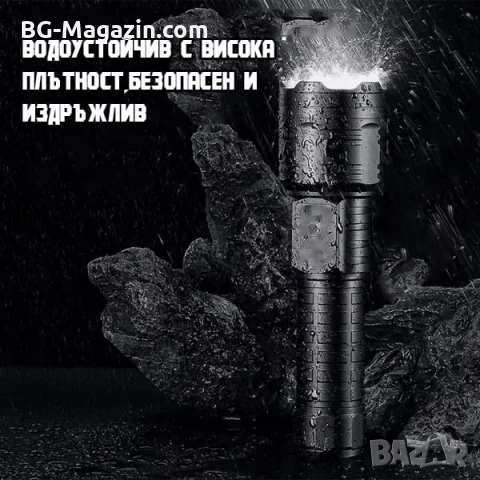 Мощен далекобоен лазерен прожектор LED фенер Power Bank USB за лов риболов къмпинг туризъм работа, снимка 7 - Къмпинг осветление - 51017266