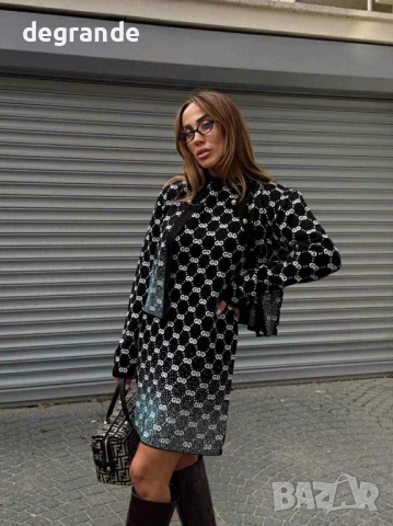 НАМАЛЕН МОДЕЛ Gucci в части Рокля+Жилетка, снимка 3 - Рокли - 51144713