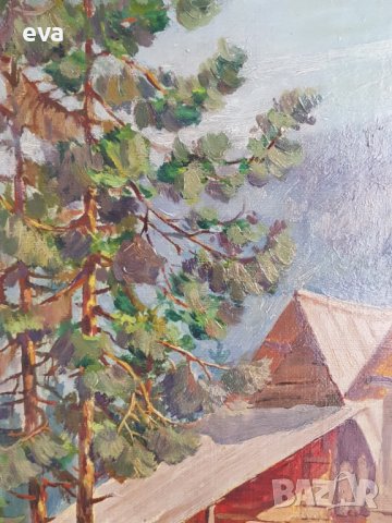 Йордан Филчев 1908 - 1968  Из родопите 1951г. Картина с маслени бои , снимка 6 - Картини - 38892173