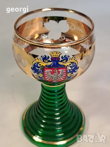 колекционерска немска чаша с позлата , снимка 2 - Чаши - 50885946