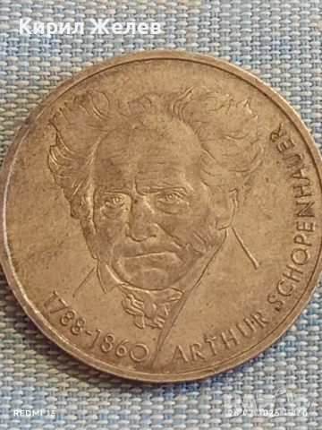 Сребърна монета 10 дойче марки 1988г. ФРГ тема 200г. От рождението на философа  Шопенхауер 42456, снимка 8 - Нумизматика и бонистика - 53657133