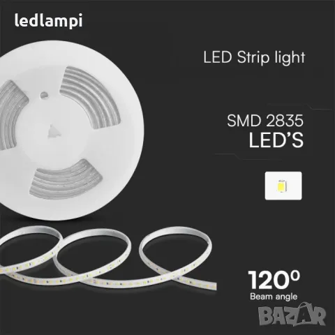 LED лента 2835 220V IP65 120LED Топло Бяла Светлина 10m/ролка, снимка 2 - Лед осветление - 47719078