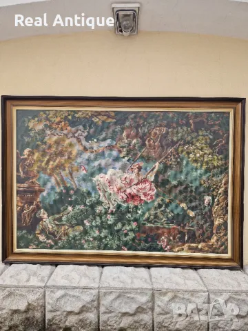 Огромен изключително красив антикварен колекционерски холандски гоблен , снимка 4 - Гоблени - 47263073