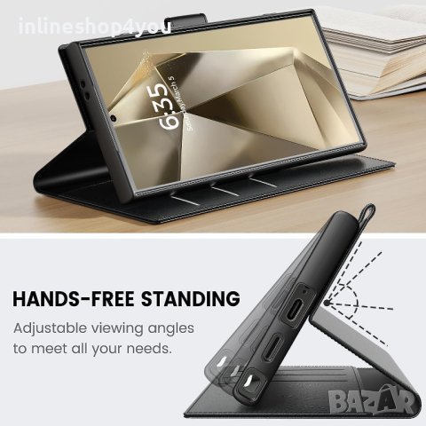 Кожен Калъф Тип Тефтер за Samsung Galaxy S24 | S24+ | S24 Ultra, снимка 4 - Калъфи, кейсове - 44258915