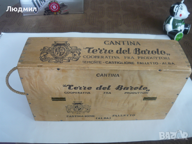 Дървена опаковка от две бутилки вино “Terre del Barolo”., снимка 3 - Други - 36329127