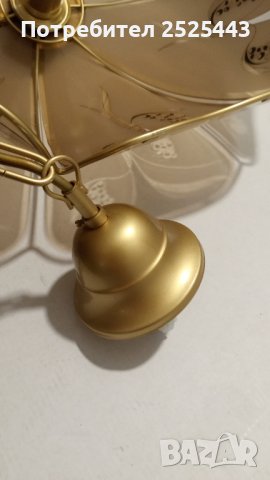 Абажур (Полилей) метален със 7 стъкла и Нова LED крушка Е27 9W 4000K, снимка 6 - Лампи за таван - 41704119