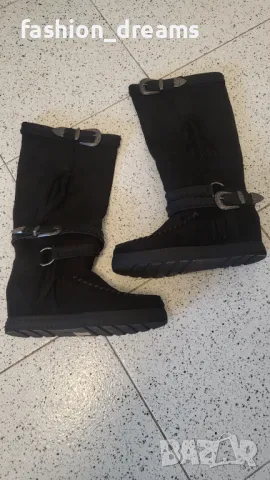 Чисто нови! Ботуши от естествен велур