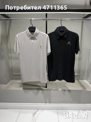 Loro Piana мъжка поло тениска с яка бяла и черна от S до 3XL
