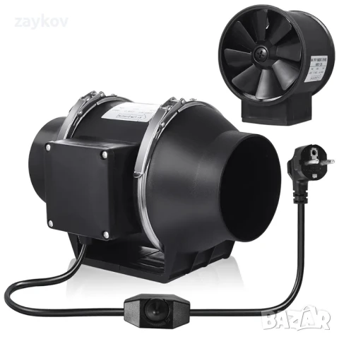 Тръбен вентилатор Vehipa, 100 мм, регулируем с контролер на скоростта, 220 м³/ч