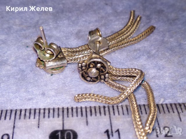 СТИЛНО РЕТРО ОРНАМЕНТИРАНИ АР НУВО СРЕБЪРНИ ОБЕЦИ СРЕБРО 925 МАЙСТОРСКА БИЖУТЕРСКА ИЗРАБОТКА 30782, снимка 8 - Обеци - 40552650