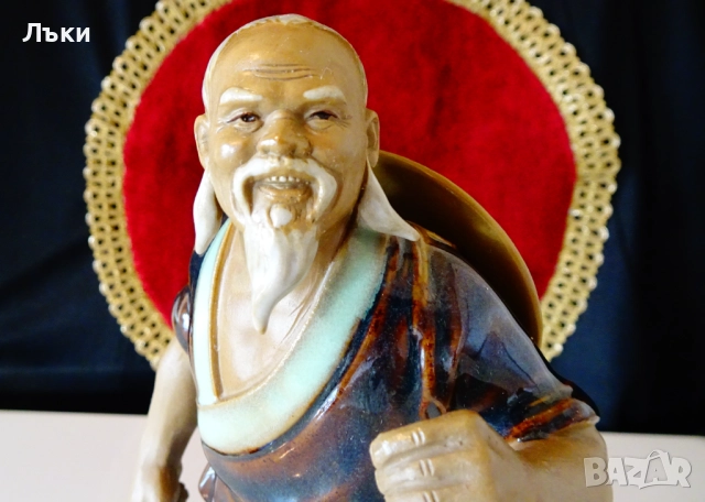 Порцеланова статуетка Китайски рибар Shiwan. , снимка 5 - Статуетки - 52817327