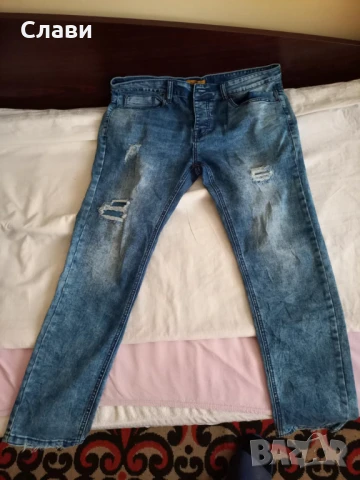 Мъжки Тесни Дънки с накъсване