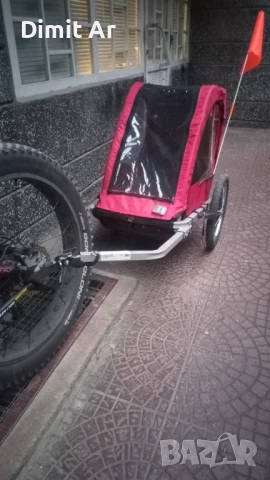 Детска количка/ремарке за колело – почти като нова!, снимка 3 - Велосипеди - 51281384