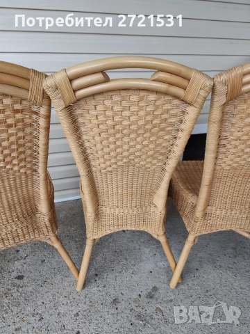 4 броя столове от естествен ратан, снимка 7 - Столове - 52707166