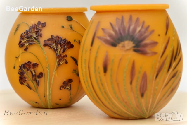 Ръчно изработено бурканче от пчелен восък с пчелен мед, снимка 5 - Пчелни продукти - 43761816