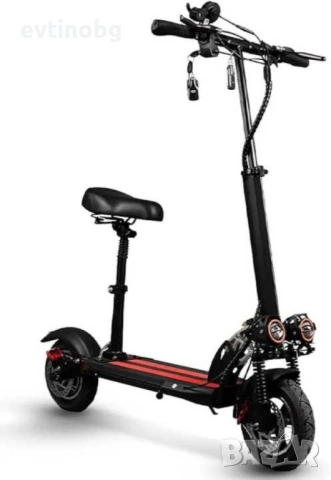 Супер бързият електрически  сгъваем скутер в черно с червено, снимка 2 - Велосипеди - 53836322