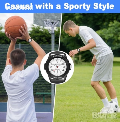 Детски аналогов часовник SOCICO, водоустойчив детски часовник, снимка 3 - Детски - 52436938