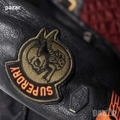 SUPERDRY 111740 Мъжко Кожено Яке с Подплата Кожа Състарен Ефект M-L, снимка 17 - Якета - 52976891
