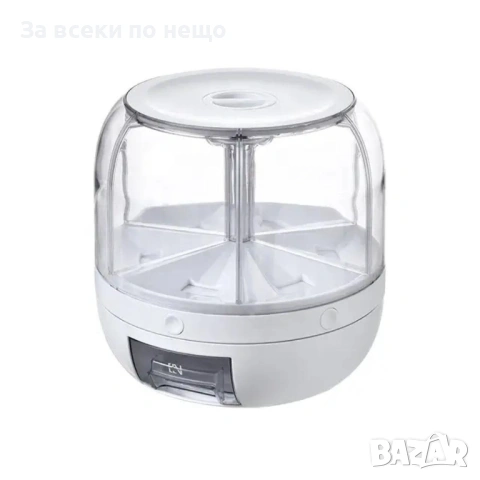 Въртящ се диспенсър за зърнени храни с 6 отделения, снимка 4 - Кутии за храна - 53164062