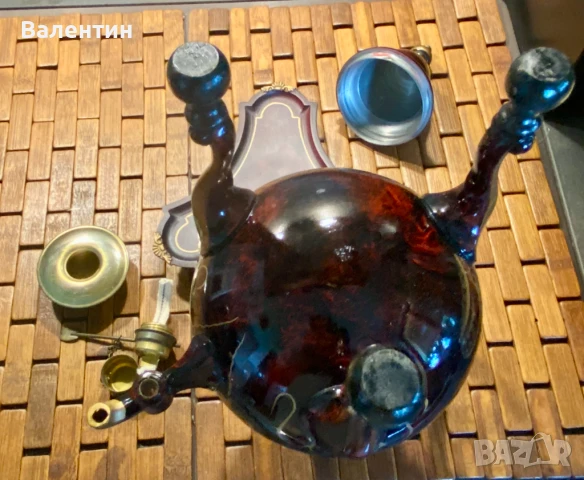 #0004# Старинна бульотка – калай, ръчно рисувана, Холандия (Tiel), снимка 5 - Прибори за хранене, готвене и сервиране - 50466484