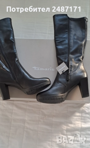 Нови елегантни дамски ботуши на ток Tamaris, снимка 3 - Дамски ботуши - 52795991