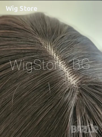 Пепеляво руса омбре перука с бретон, снимка 5 - Аксесоари за коса - 47740637