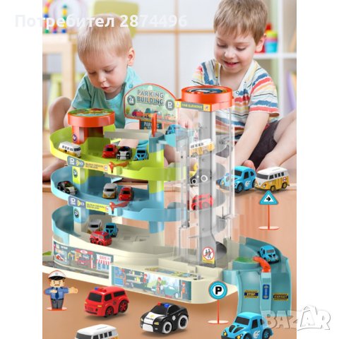 3850 Писта за колички с асансьор и кормило, снимка 3 - Коли, камиони, мотори, писти - 41704231