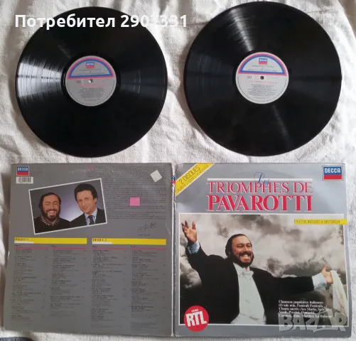 Грамофонна плоча Luciano Pavarotti "Les triumph de Pavarotti".1988. Decca. 2 дискове, снимка 5 - Грамофонни плочи - 49407362