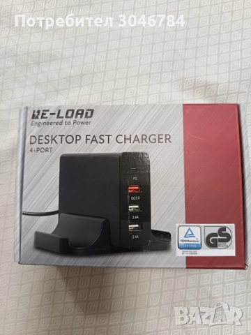 Настолно бързо зарядно устройство We-Load с 4 порта., снимка 6 - USB кабели - 52468225