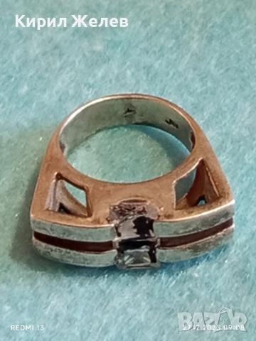 Сребърен пръстен с два камъка ТИ и АЗ масивен майсторска изработка 24873, снимка 10 - Пръстени - 52909374