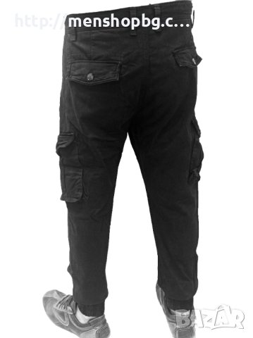 Мъжки карго панталон - черен, снимка 1 - Панталони - 42013810