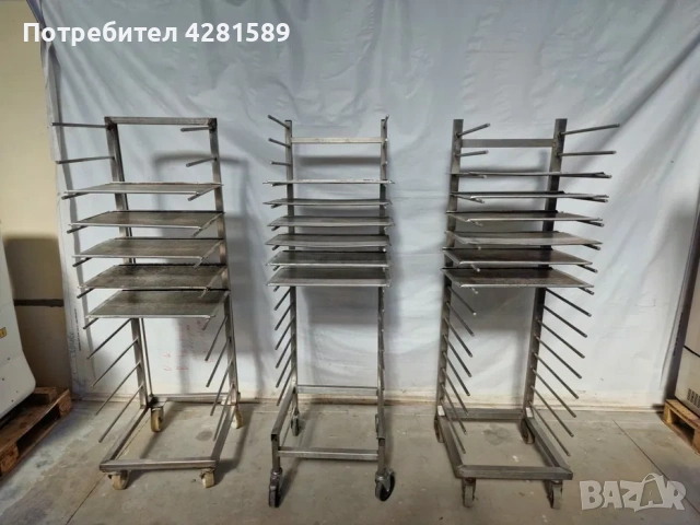 Универсални немски колички-стойка за тави с размери 60/40см и 60/80см, снимка 12 - Други машини и части - 53655029