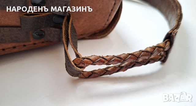 Българска винтидж ретро дамска чанта ръчна естествена дебела кожа соц, снимка 11 - Други ценни предмети - 53385458