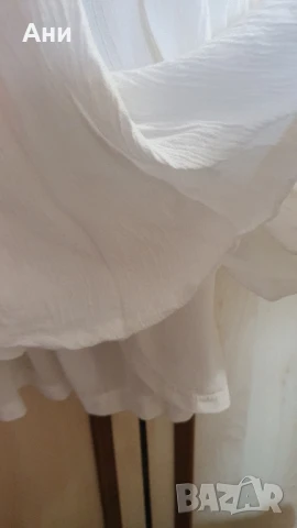 Дълга бяла памучна рокля, размер S, снимка 6 - Рокли - 51414013