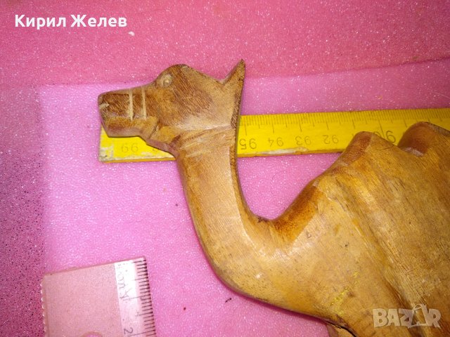 СТАРА ДЕКОРАТИВНА ДЪРВЕНА ФИГУРКА на КАМИЛА РЪЧНА ИЗАБОТКА За КОЛЕКЦИЯ УКРАСА 42869, снимка 3 - Статуетки - 44314331