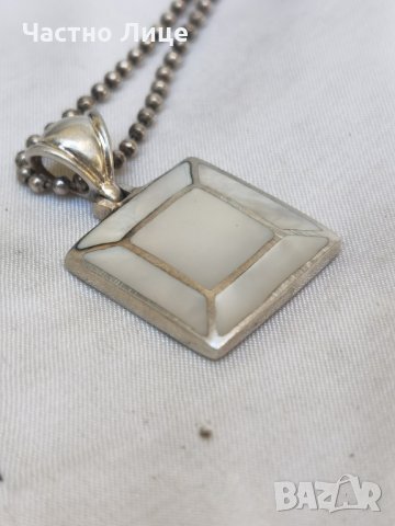 Сребърен Медальон със Седефи, снимка 3 - Колиета, медальони, синджири - 33851273