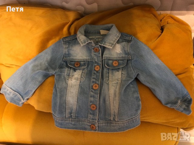 Zara Бебешко дънково яке за момиче, снимка 1 - Бебешки якета и елеци - 40823388