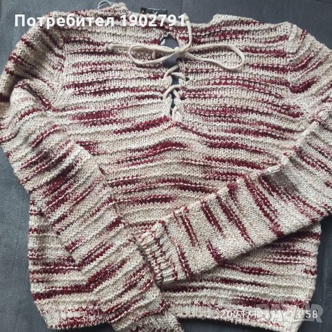 Дамски плетен пуловер, снимка 2 - Блузи с дълъг ръкав и пуловери - 34848577