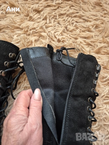 Дамски боти велур 37 номер, снимка 3 - Дамски боти - 53677731