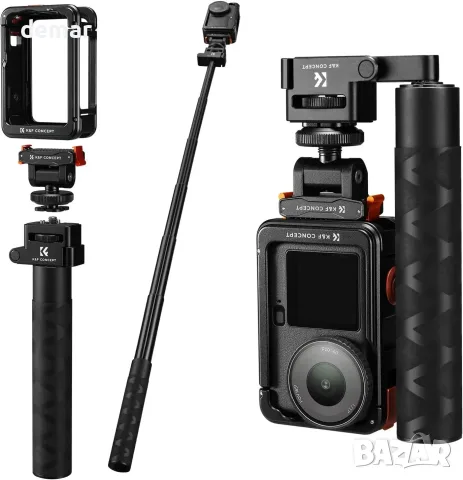 Комплект K&F Concept за DJI Osmo Action 6 със селфи стик, клетка и cold shoe