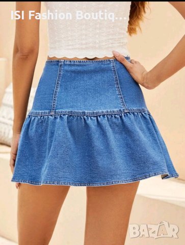 Чудесна деним пола с къдра , снимка 5 - Поли - 41742049