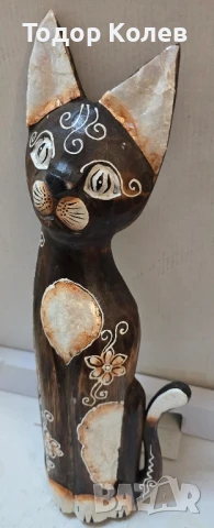 Котка дървена ръчна изработка., снимка 2 - Декорация за дома - 50523856