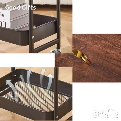 Преносима Помощна Масичка от Въглеродна Стомана – Стил и Мобилност в Едно, снимка 3 - Други стоки за дома - 53285643