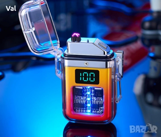 Елегантна прозрачна ветроустойчива запалка с LED светлинки, снимка 5 - Други стоки за дома - 53253963