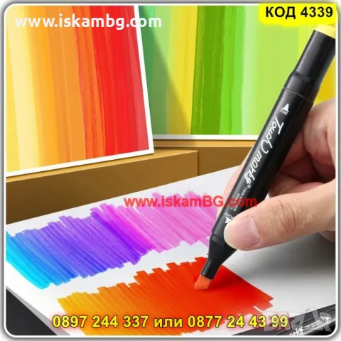 Двустранни маркери за рисуване и оцветяване комплект от 80 броя - КОД 4339, снимка 8 - Рисуване и оцветяване - 49921764