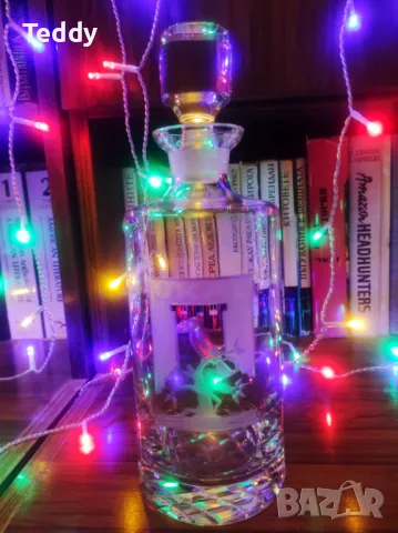 Стилна стъклена гарафа за уиски, ракия, Германия, снимка 10 - Сервизи - 47559927