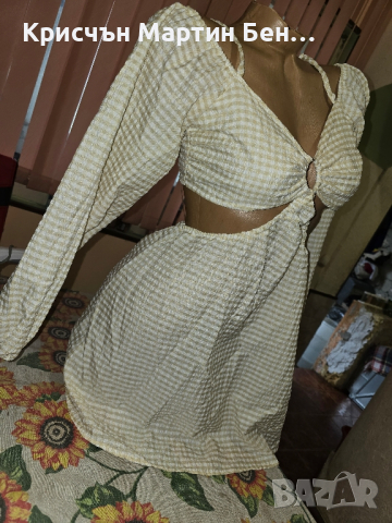 Рокля Елизабет с падащо ръкавче /м.л, снимка 2 - Рокли - 44841179